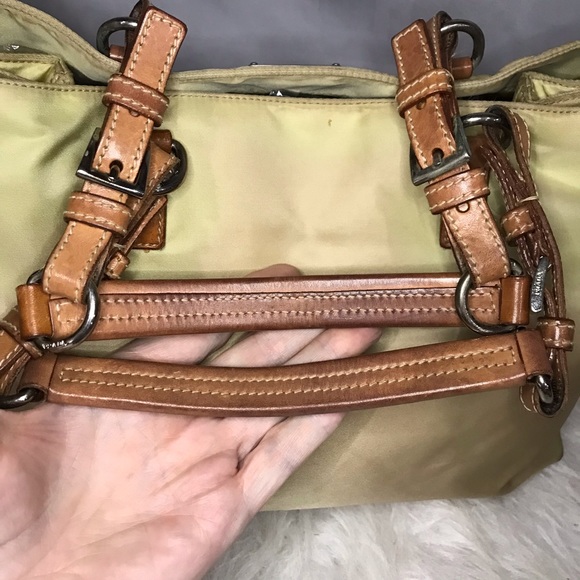 Beautiful Vintage Prada Cammello Nylon w/ Leather Handles Shopping Tote Bag - Picture 13 of 15